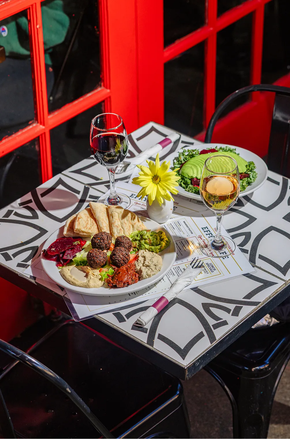Mediterranean breakfast and brunch dishes at Effy’s Café on West 96th Street